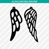 Wings Earring Svg Silhouette Cameo Vector Cricut Laser Cut File Clipart Png Eps Dxf