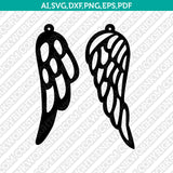 Wings Earring Svg Silhouette Cameo Vector Cricut Laser Cut File Clipart Png Eps Dxf