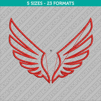 Wings Icon Embroidery Design - 5 Sizes - INSTANT DOWNLOAD
