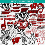  Wisconsin Badgers Logo SVG Bundle | NCAA College Vector Cricut