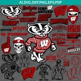  Wisconsin Badgers Logo SVG Bundle | NCAA College Vector Cricut