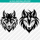 Wolf Head SVG Mascot Cut File Cricut Clipart Silhouette Png