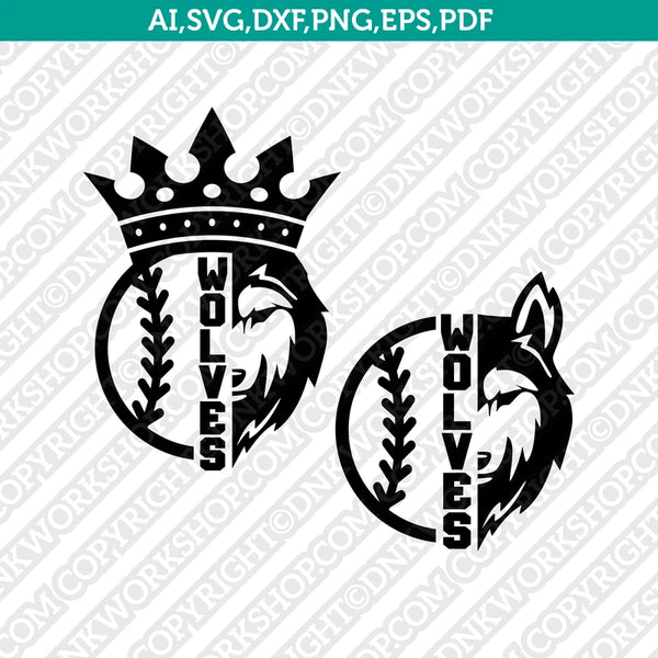 Wolfes SVG Baseball Mom Shirt Silhouette Cameo Cricut Cut File Clipart Png Eps Dxf