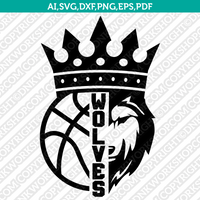 Wolves Basketball SVG Vector Silhouette Cameo Cricut Cut File Clipart Eps Png Dxf