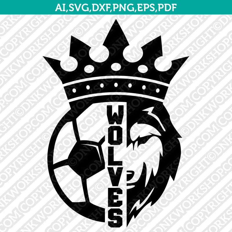 Wolves Soccer SVG Vector Silhouette Cameo Cricut Cut File Clipart Eps ...