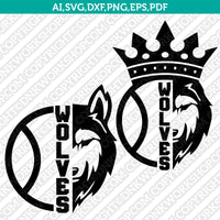 Wolves Tennis Ball SVG Vector Silhouette Cameo Cricut Cut File Clipart Eps Png Dxf