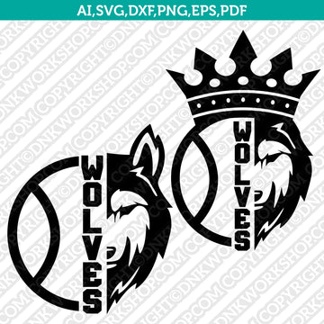 Wolves tennis ball SVG vector design