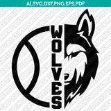 Wolves Tennis Ball SVG Vector Silhouette Cameo Cricut Cut File Clipart Eps Png Dxf