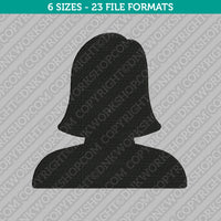 Woman Icon Embroidery Design - 6 Sizes - INSTANT DOWNLOAD