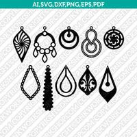 Wood Leather Acrylic Tear Drop Pendant SVG Cricut Laser Cut File Clipart Png Eps Dxf