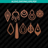 Wood Leather Acrylic Tear Drop Pendant SVG Cricut Laser Cut File Clipart Png Eps Dxf