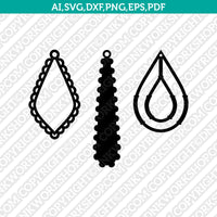 Wood Leather Acrylic Tear Drop Pendant SVG Cricut Laser Cut File Clipart Png Eps Dxf
