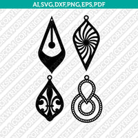 Wood Leather Acrylic Tear Drop Pendant SVG Cricut Laser Cut File Clipart Png Eps Dxf