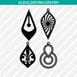 Wood Leather Acrylic Tear Drop Pendant SVG Cricut Laser Cut File Clipart Png Eps Dxf