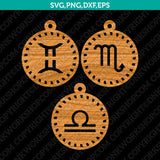 Zodiac Horoscope Astrological Earring Pendant Template SVG