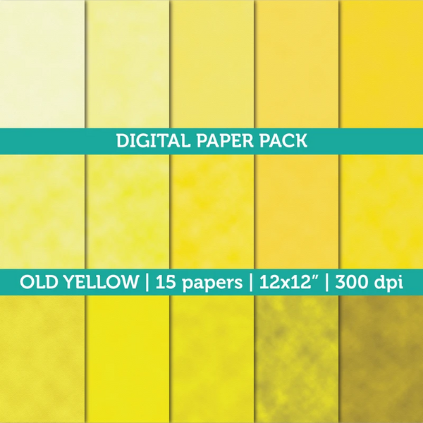 Yellow Old Vintage Digital Paper Watercolor Textured 12x12 300 dpi