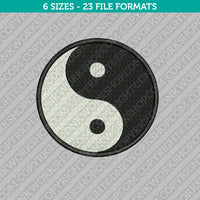 Yin Yang Embroidery Design - 5 Sizes - INSTANT DOWNLOAD
