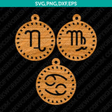 Zodiac Horoscope Astrological Earring Pendant Template SVG