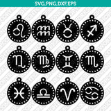 Zodiac Horoscope Astrological Earring Pendant Template SVG