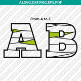 Zombie Letters Mummy Monster Bandage Halloween Letter Font Alphabet Lettering Party SVG Vector Silhouette Cameo Cricut Cut File Clipart Png Dxf Eps