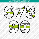 Zombie Numbers  SVGVector Silhouette Cameo Cricut Cut File Dxf Png Eps