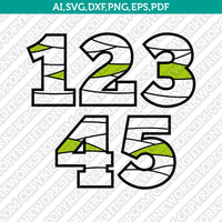 Zombie Numbers  SVGVector Silhouette Cameo Cricut Cut File Dxf Png Eps