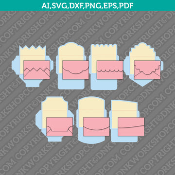 A7 envelope SVG template for Cricut and laser cutting