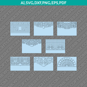 A7 Floral Envelope Template SVG design for Cricut