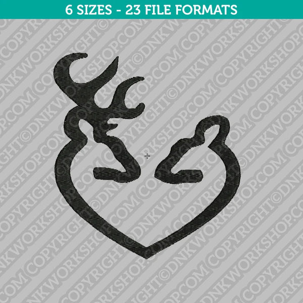 Buck and Doe Machine Embroidery Design - 6 Sizes - INSTANT DOWNLOAD