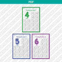 Printable Kindergarten Worksheets for Tracing Letters & Numbers
