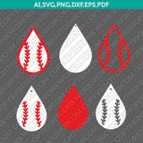 Baseball Earring Template SVG Laser Cut File Silhouette Cameo Vector Cricut Clipart Png Eps Dxf