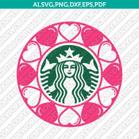 Heart Love Starbucks SVG Tumbler Cold Cup Cut File Cricut Vector Sticker Decal Silhouette Cameo Dxf PNG Eps