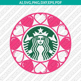 Heart Love Starbucks SVG Tumbler Cold Cup Cut File Cricut Vector Sticker Decal Silhouette Cameo Dxf PNG Eps