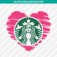 Heart Love Starbucks SVG Tumbler Cold Cup Cut File Cricut Vector Sticker Decal Silhouette Cameo Dxf PNG Eps