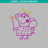 PEPPA PIG Outline Embroidery Design - 5 Sizes - INSTANT DOWNLOAD