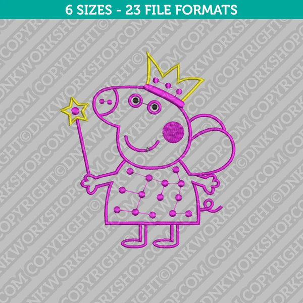PEPPA PIG Outline Embroidery Design - 5 Sizes - INSTANT DOWNLOAD