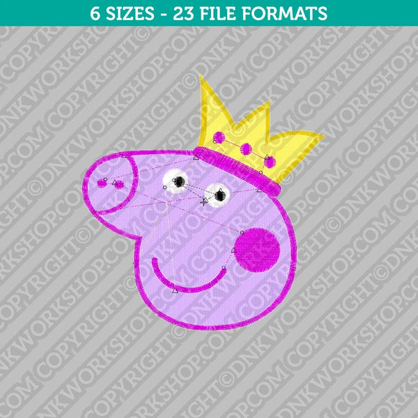PEPPA PIG Head Embroidery Design - 6 Sizes - INSTANT DOWNLOAD