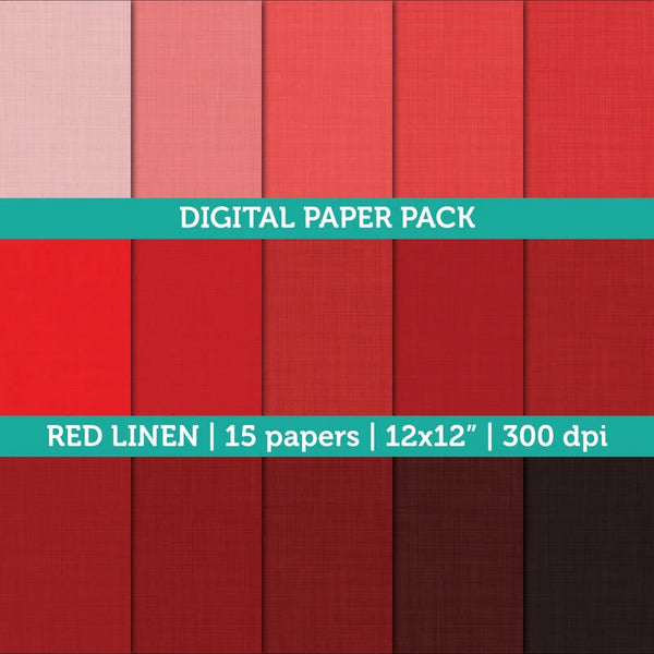Digital Papers | Digital Scrapbooking Red Linen Textured Paper Instant Download