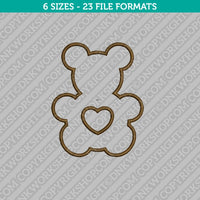 Teddy Bear Embroidery Design Outline - 6 Sizes - INSTANT DOWNLOAD