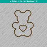 Teddy Bear Embroidery Design Outline - 6 Sizes - INSTANT DOWNLOAD