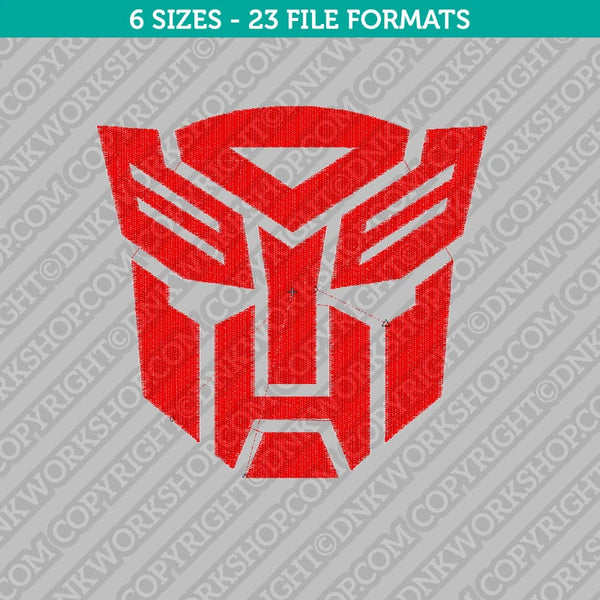 Transformers Autobot Machine Embroidery Design - 6 Sizes - INSTANT DOWNLOAD