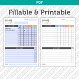 Weekly Chore Chart Kid Template Editable Printable PDF