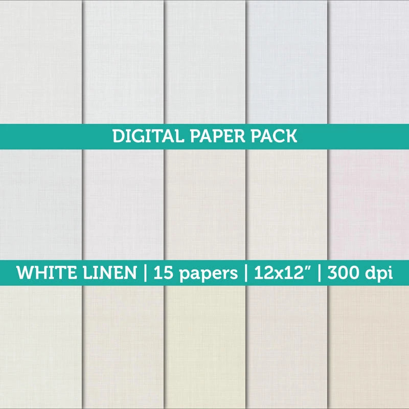 Digital Papers | Digital Scrapbooking White Linen Textured Paper Insta ...