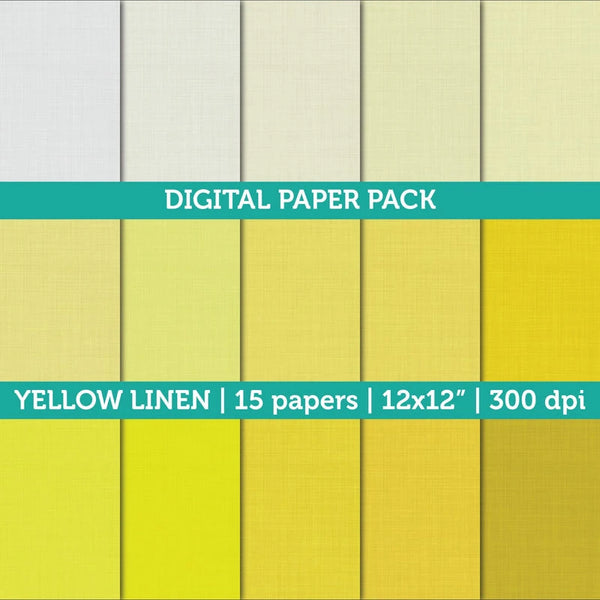 Digital Papers Scrapbooking Yellow Linen Textured Paper Instant Download