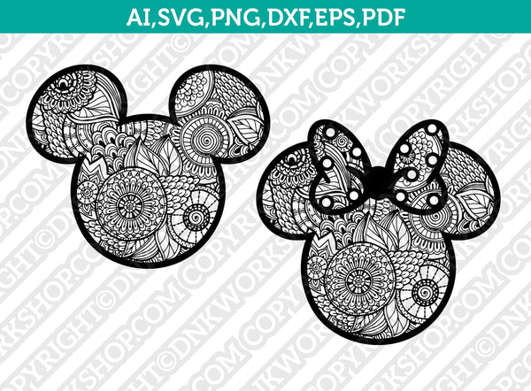 Mickey-Minnie-Mouse-Mandala-Zentangle-SVG-Laser-Cut-File-CNC-Plasma-Silhouette-Cameo-Cricut