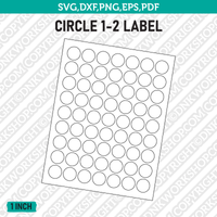 1 Inch Circle Blank Label Template SVG Cut File Vector Cricut Clipart Png Dxf Eps