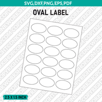 2.5 x 1.5 Inch Oval Label Template SVG Cut File Vector Cricut Clipart Png Dxf Eps