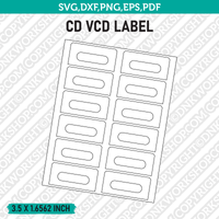 3.5 x 1.6562 Inch Audio Cassette Tape Label Template SVG Cut File Vector Cricut Clipart Png Dxf Eps