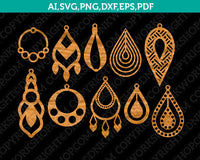 Wood-Leather-Acrylic-Teardrop-Earring-Template-SVG-Pendant-Cricut-Laser-Cut-File-Vector-Png-Eps-Dxf