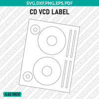 4.62 Inch CD DVD Label Template SVG Cut File Vector Cricut Clipart Png Dxf Eps